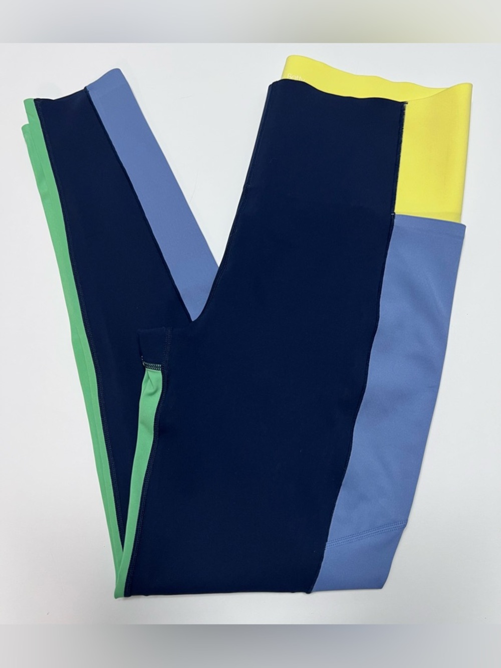 Sweaty Betty Power Leggings Full Length Colorblock Navy Blue Yellow Size Large